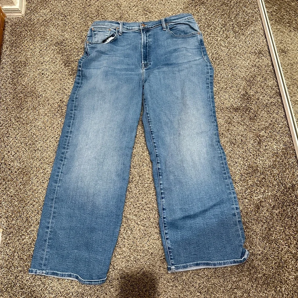 MOTHER The Dodger High Rise Ankle Wide Leg Jeans in Work Hard Play Hard - Picture 7 of 11